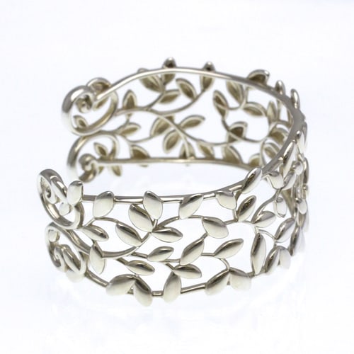 TIFFANY OLIVE LEAF BANGLE SILVER 925 - 8