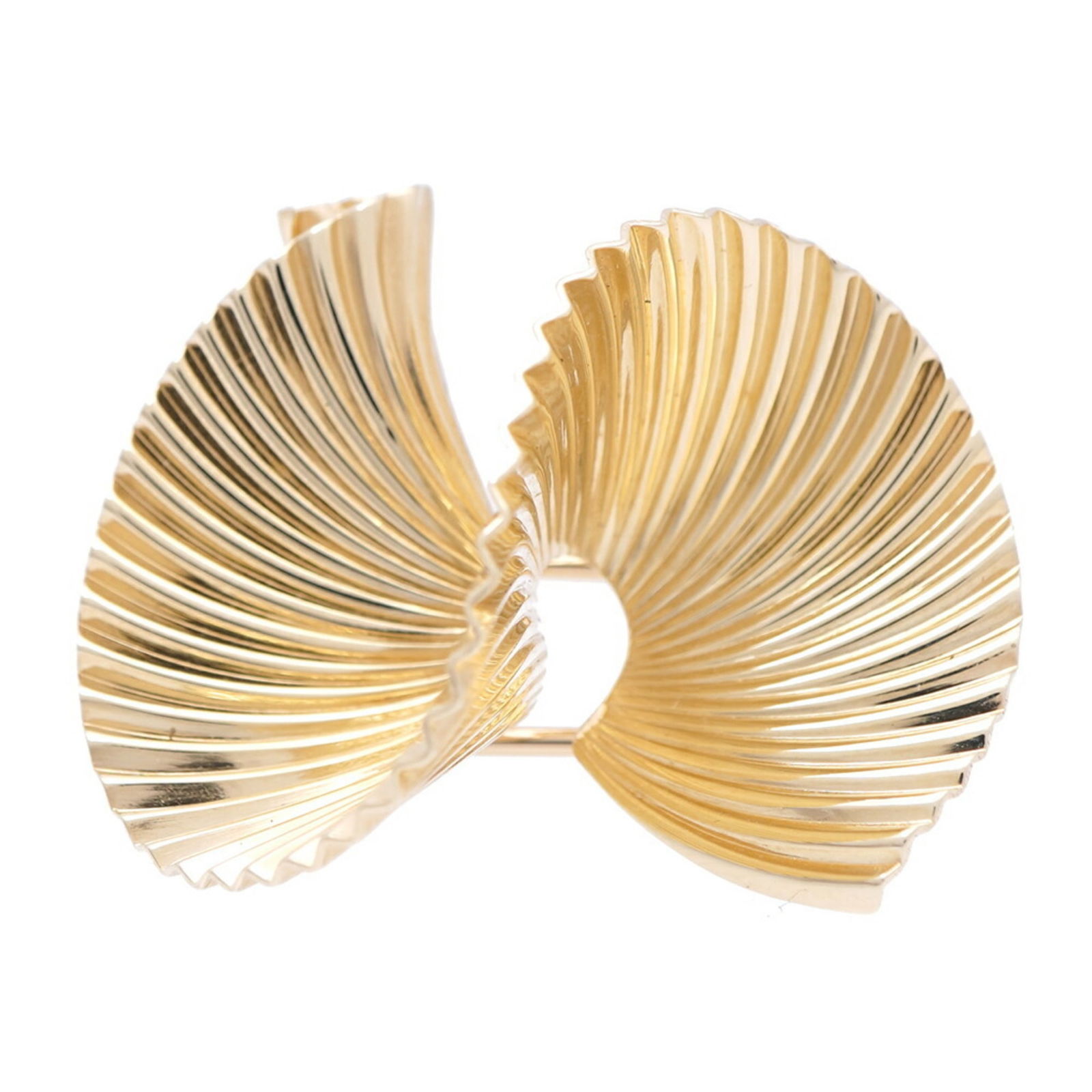 TIFFANY 14KYG BROOCH YELLOW GOLD: TIFFANY 14KYG brooch yellow gold Brand: Tiffany Type: Brooch Material: Yellow gold (14K) Color: Yellow gold Size: Size (HxWxD) 2.8cm x 3.5cm / 1.1'' x 1.37'' Accessories: None Accessories