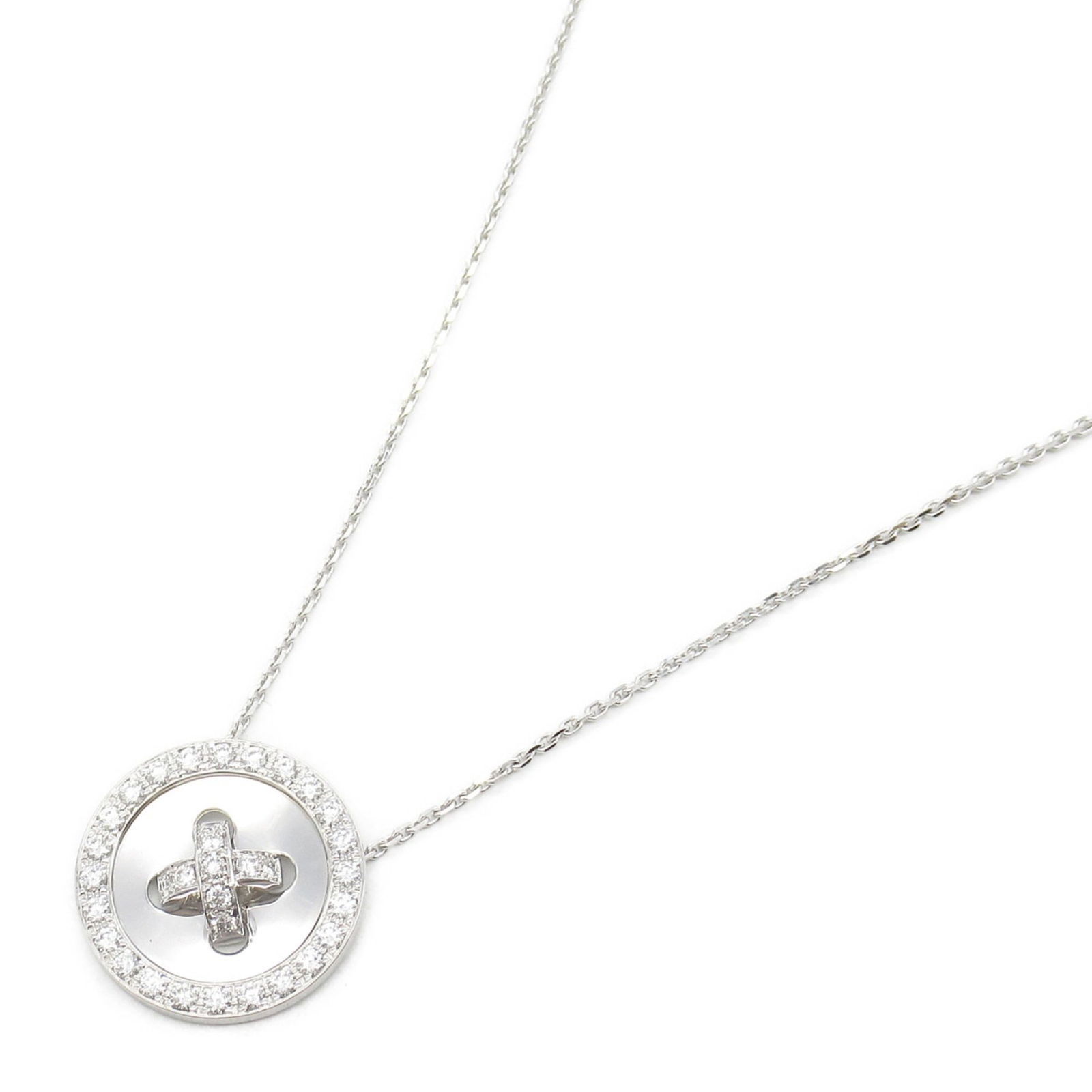 VAN CLEEF & ARPELS BOUTONNIERE NECKLACE: Van Cleef & Arpels Boutonniere Necklace, Brand: Van Cleef & Arpels Type: Necklace Material: White gold (18K) Color: White gold Size: Neck Circumference 38.5 cm - 43 cm / 15.15'' - 16.92''