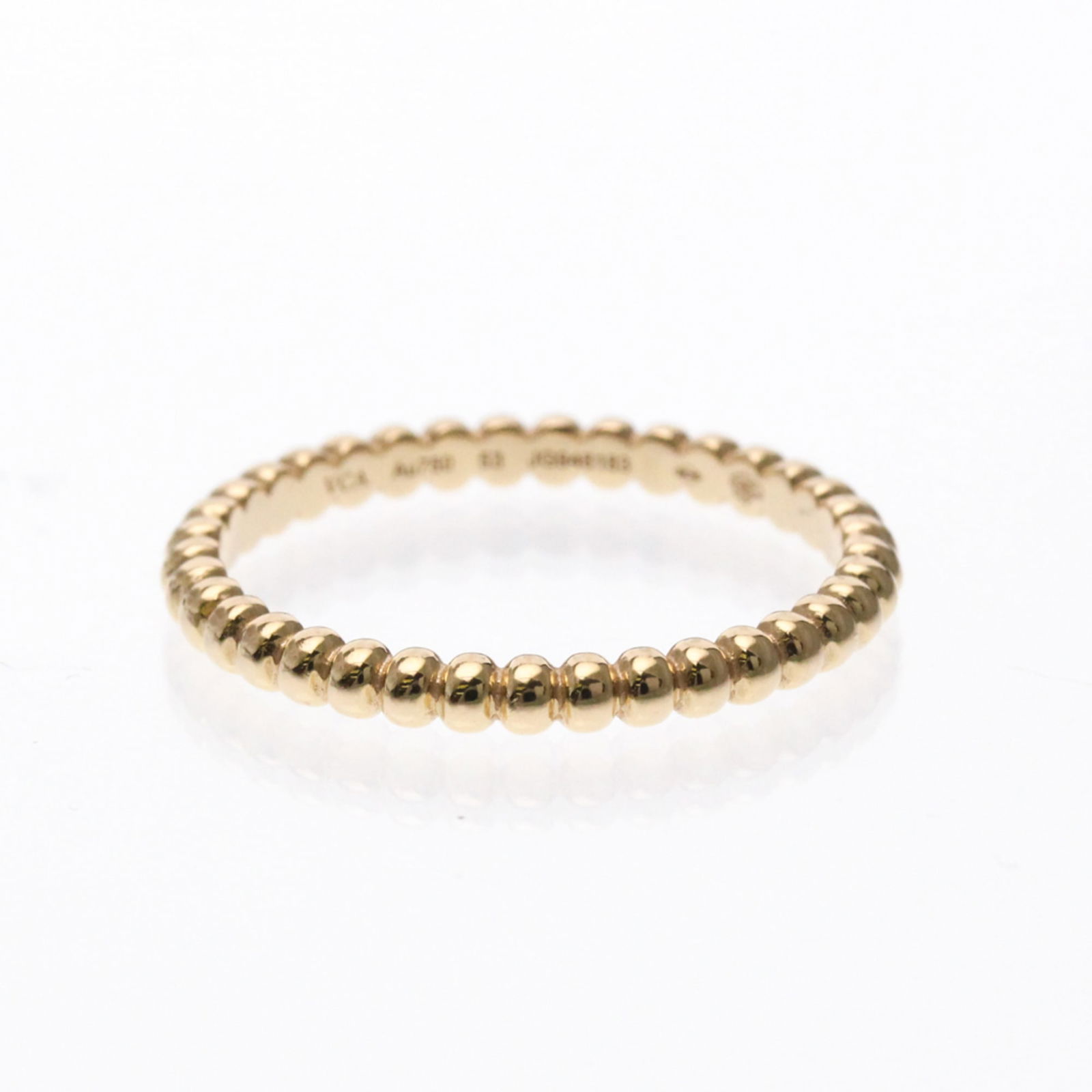 VAN CLEEF & ARPELS PERLEE RING: Van Cleef & Arpels Perlee Ring Brand: Van Cleef & Arpels Type: Band ring Material: Pink gold (18K) Color: Pink gold Size: 6 1/4 US Accessories: None Accessories Notice: When purchasing pre