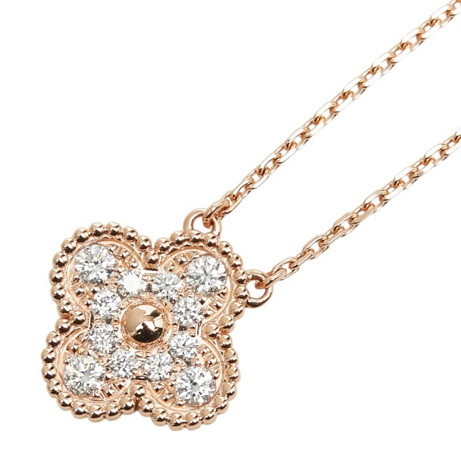 VAN CLEEF & ARPELS 18KPG PINK GOLD VINTAGE ALHAMBRA NECKLACE: Van Cleef & Arpels 18KPG Pink Gold Vintage Alhambra Necklace Brand: Van Cleef & Arpels Type: Necklace Material: Pink gold (18K) Color: Pink gold Size: Neck Circumference 42 cm / 16.53''