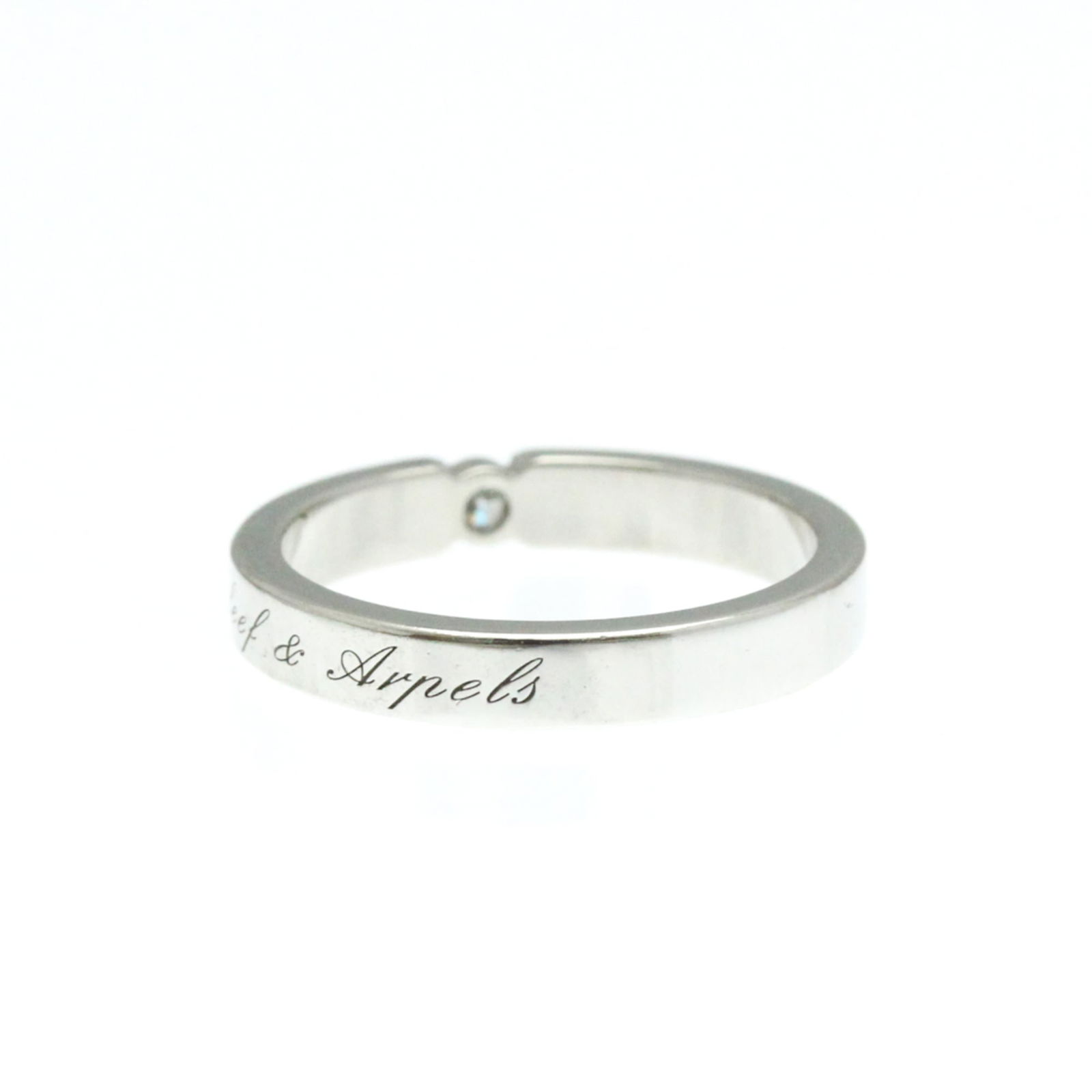 VAN CLEEF & ARPELS SIGNATURE RING DIAMOND: Van Cleef & Arpels Signature Ring Diamond Brand: Van Cleef & Arpels Type: Band ring Material: Platinum Color: Platinum Size: 5 3/4 US Accessories: None Accessories Notice: When purchasing