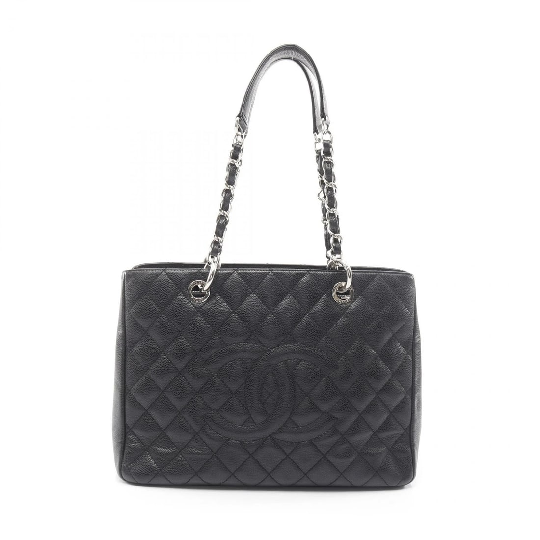 CHANEL MATELASSE GRAND SHOPPING GST CHAIN TOTE BAG: CHANEL Matelasse Grand Shopping GST Chain Tote Bag Brand: CHANEL Type: Tote Bag Material: leather Color: Black Size: (H:9.6" x W:13.4" x D:5.1") Strap drop?24cm(9.4") Accessories: None