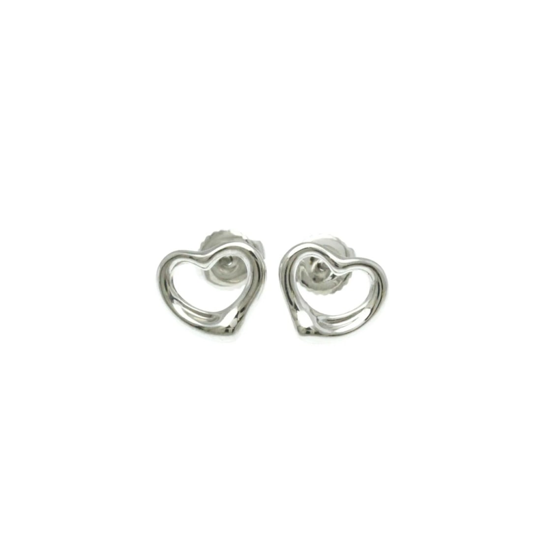 TIFFANY & CO. OPEN HEART STUD EARRINGS PLATINUM (1 of 5)