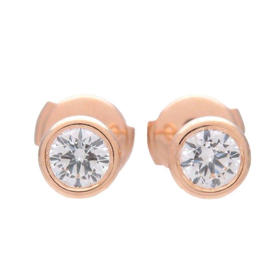 TIFFANY & CO. BY THE YARD DIAMOND STUD EARRINGS 18K PINK GOLD: Tiffany & Co. By the Yard Diamond Stud Earrings 18K Pink Gold Brand: Tiffany & Co. Type: Earrings Material: 18K Pink Gold Main Stone/Creation Natural Color: Pink Gold Size: Dimensions: Height: 4.1