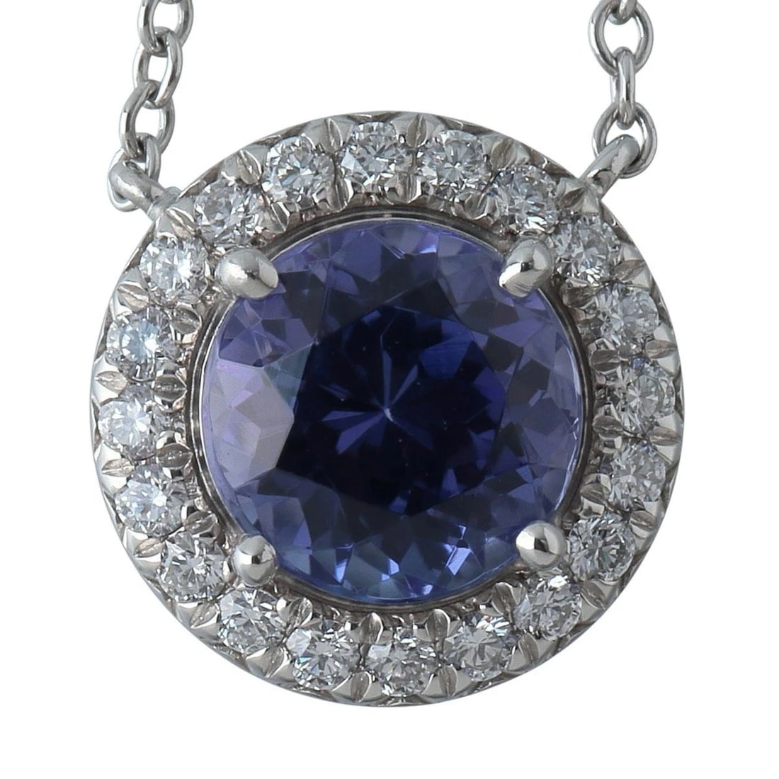 TIFFANY & CO. SOLESTE TANZANITE DIAMOND NECKLACE PT950 PLATINUM: Tiffany & Co. Soleste Tanzanite Diamond Necklace Pt950 Platinum Brand: Tiffany & Co. Type: Necklace Material: Platinum Main Stone/Creation Tanzanite Color: Silver Size: Pendant Size: Approx. 0.37