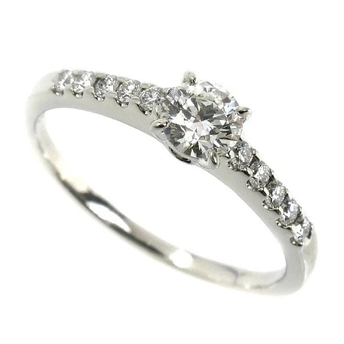 MIKIMOTO PLATINUM DIAMOND RING: MIKIMOTO Platinum Diamond Ring Brand: Mikimoto Type: Ring Material: Platinum (Pt950) Main Stone/Creation Natural Color: Silver Size: 6 US Accessories: None Accessories Notice: When purchas