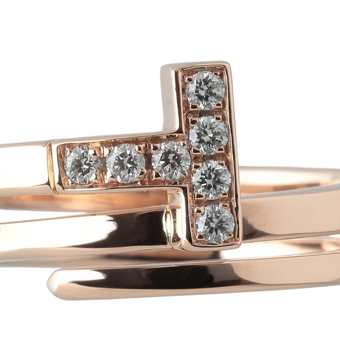 TIFFANY & CO. T SQUARE WRAP RING AU750 18K ROSE GOLD DIAMOND: Tiffany & Co. T Square Wrap Ring AU750 18K Rose Gold Diamond Brand: Tiffany & Co. Type: Ring Material: 18k Rose Gold Main Stone/Creation Natural Color: Gold Size: 6 US Accessories: None Ac