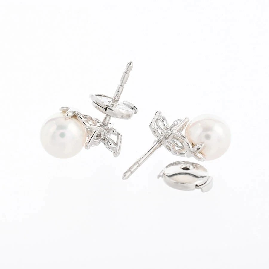 TIFFANY & CO. VICTORIA PEARL DIAMOND EARRINGS PT950 (1 of 2)