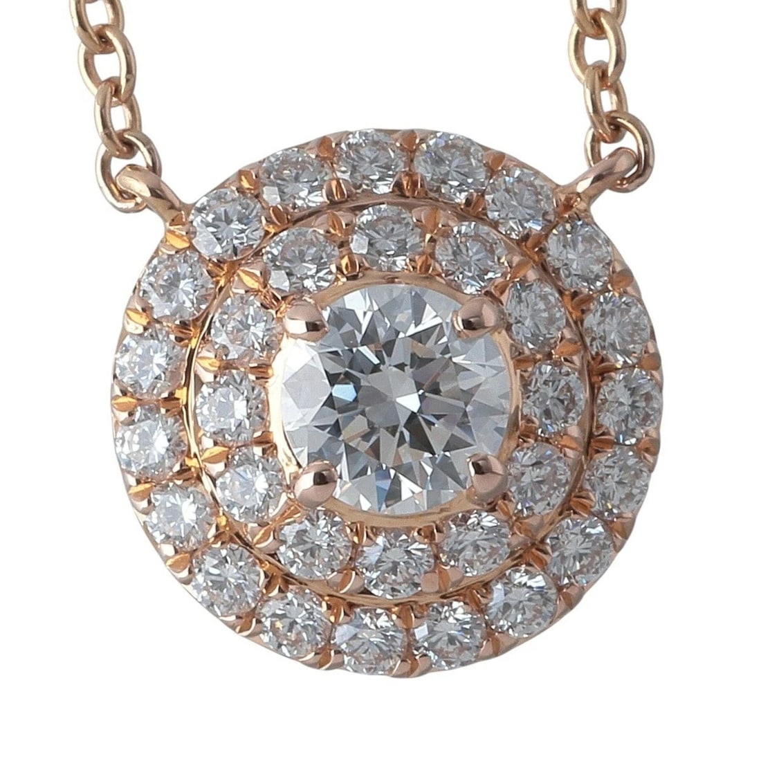 TIFFANY & CO. SOLESTE DIAMOND NECKLACE 18K ROSE GOLD: Tiffany & Co. Soleste Diamond Necklace 18K Rose Gold Brand: Tiffany & Co. Type: Necklace Material: 18K Rose Gold Main Stone/Creation Natural Color: Rose Gold / Pink Gold Size: Chain Length: Approx