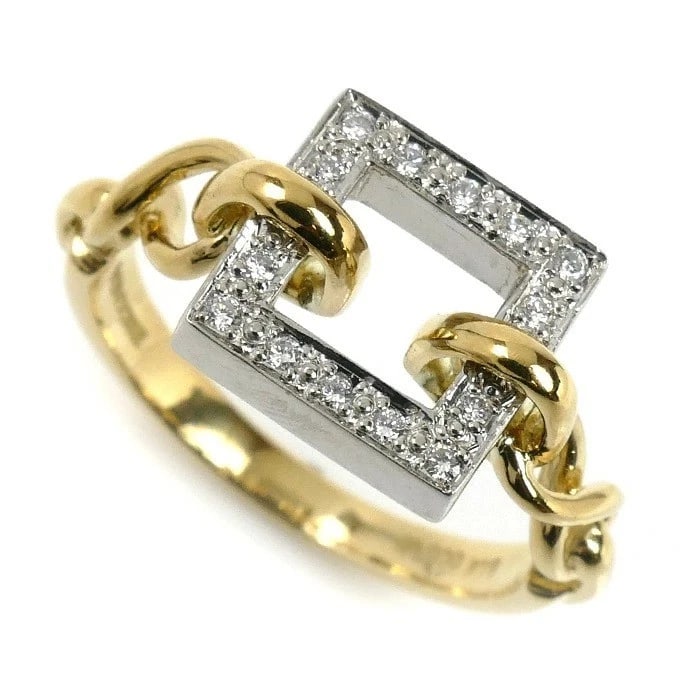 VENDOME AOYAMA K18 YELLOW GOLD & PLATINUM DIAMOND RING: Vendome Aoyama K18 Yellow Gold & Platinum Diamond Ring Brand: Vendome Type: Ring Material: K18 Yellow Gold / Platinum (Pt900) Main Stone/Creation Natural Color: Gold Size: 6 US Accessories: None