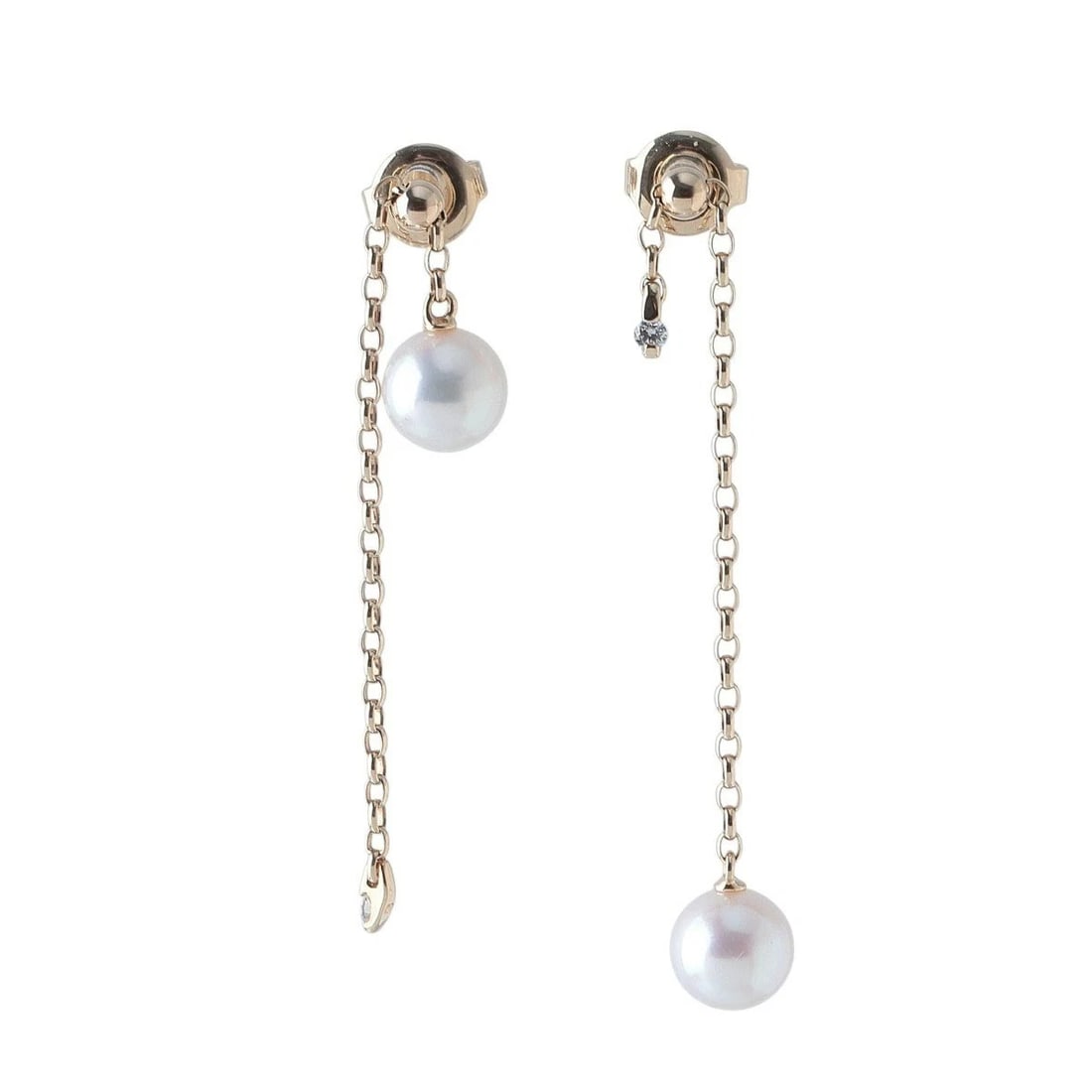 MIKIMOTO JEWELS IN MOTION AKOYA PEARL DIAMOND DROP EARRINGS: MIKIMOTO Jewels in Motion Akoya Pearl Diamond Drop Earrings Brand: Mikimoto Type: Earrings Material: 18K Yellow Gold Main Stone/Creation Akoya Pearl Color: Yellow Gold Size: Earring Length: Approx
