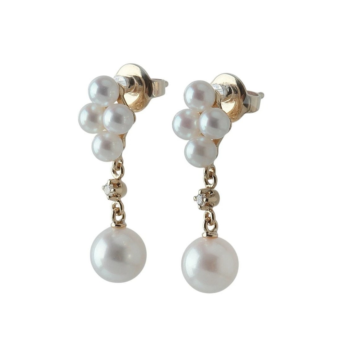 MIKIMOTO AKOYA PEARL DIAMOND EARRINGS K18 YELLOW GOLD: MIKIMOTO Akoya Pearl Diamond Earrings K18 Yellow Gold Brand: Mikimoto Type: Earrings Material: 18K Yellow Gold Main Stone/Creation Akoya Pearl Color: Yellow Size: Earring Size: Approx. 0.98 x 0.29