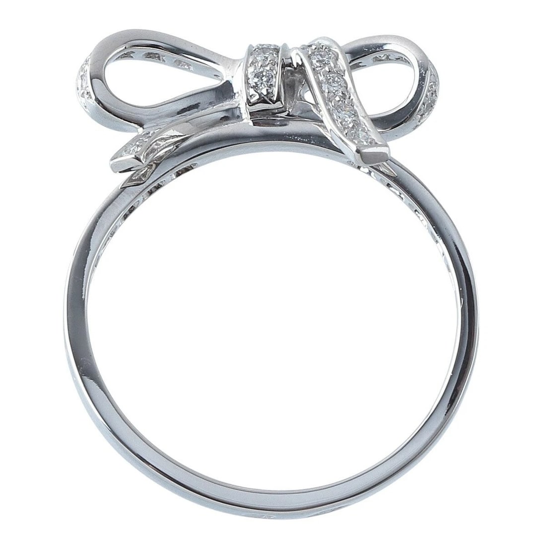 CHRISTIAN DIOR BOW PAVE DIAMOND RING RIBBON 18K WHITE GOLD: Christian Dior Bow Pave Diamond Ring Ribbon 18K White Gold Brand: Dior Type: Ring Material: 18K White Gold Main Stone/Creation Natural Color: White Gold Size: 6.25-6.5 US Accessories: None