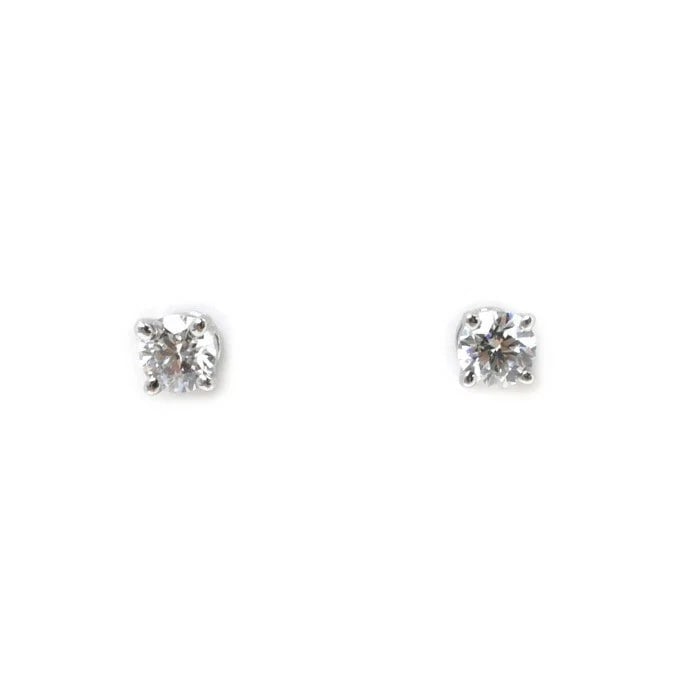 TIFFANY & CO. PT950 PLATINUM DIAMOND STUD EARRINGS: Tiffany & Co. Pt950 Platinum Diamond Stud Earrings Brand: Tiffany & Co. Type: Earrings Material: Platinum Main Stone/Creation Natural Color: Silver Size: Earring Size: Width 0.15in (3.8mm) / Heigh