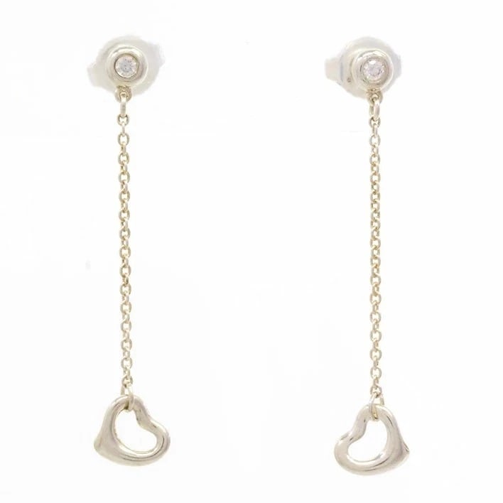 TIFFANY & CO. ELSA PERETTI DIAMOND BY THE YARD OPEN HEART EARRINGS (1 of 5)