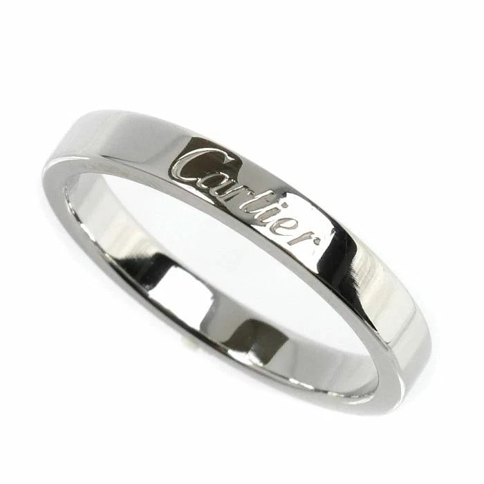 CARTIER ENGRAVED BAND RING PT950 PLATINUM WOMEN: Cartier Engraved Band Ring Pt950 Platinum Women Brand: Cartier Type: Ring Material: Platinum Color: Silver Size: 7 US Accessories: None Accessories Notice: When purchasing pre-owned goods,