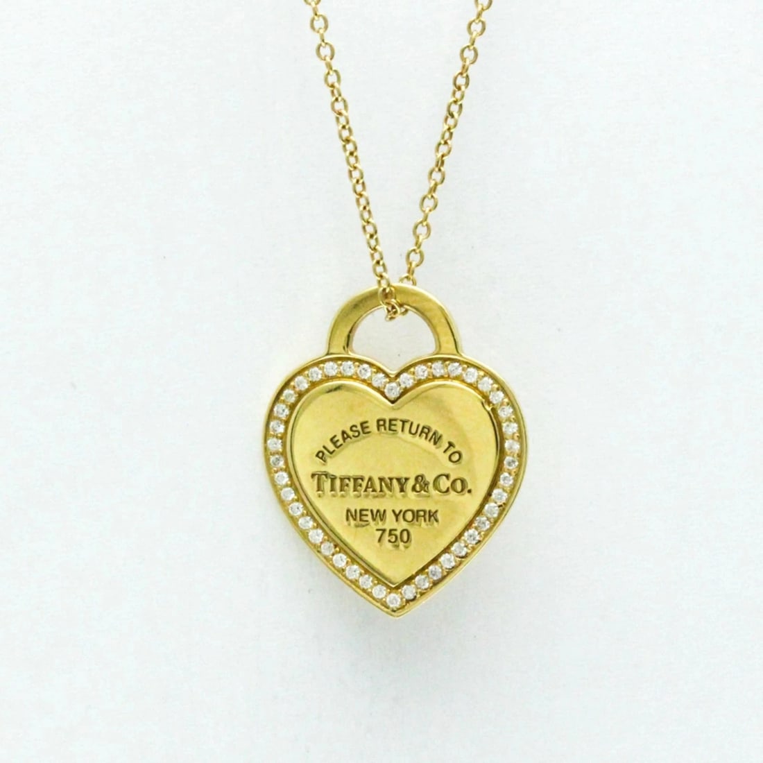 TIFFANY & CO. RETURN TO TIFFANY YELLOW GOLD DIAMOND PENDANT NECKLACE (1 of 5)