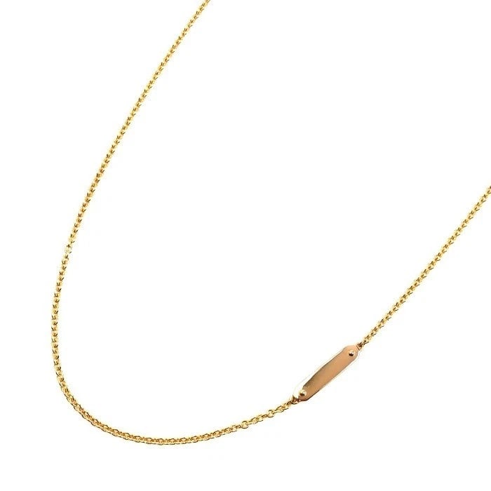 TIFFANY & CO. TAG CHAIN MINI NECKLACE 18K PINK GOLD: Tiffany & Co. Tag Chain Mini Necklace 18k Pink Gold Brand: Tiffany & Co. Type: Necklace Material: 18k Pink Gold Color: Pink Gold Size: Chain Width: Approx. 1.5 mm (0.059 in) Chain Length: Approx.