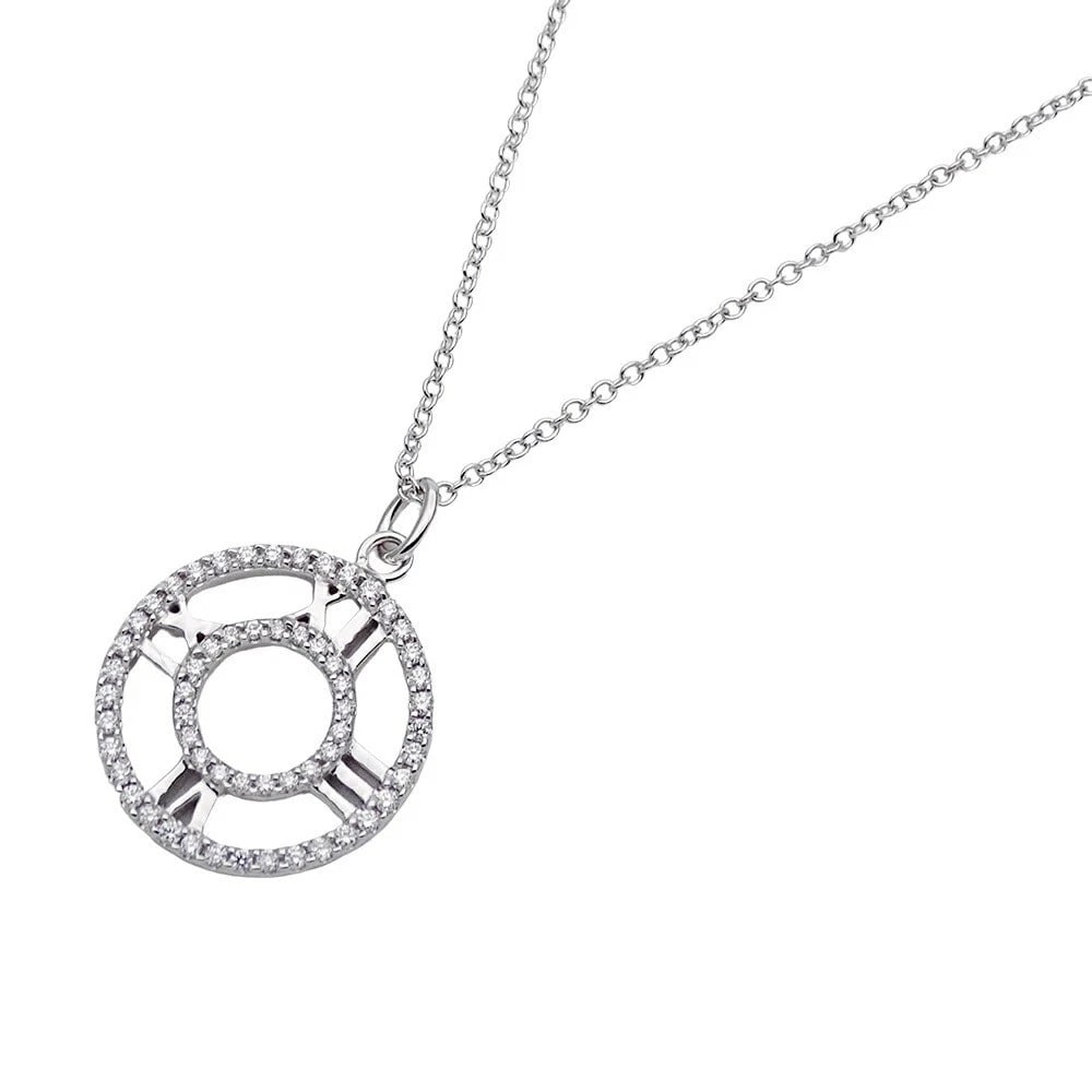 TIFFANY & CO. ATLAS OPEN MEDALLION DIAMOND PENDANT NECKLACE (1 of 4)
