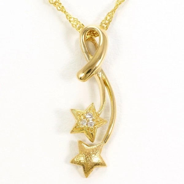 JEWELRY 18K YELLOW GOLD NECKLACE DIAMOND: Jewelry 18K Yellow gold Necklace Diamond Brand: N/A Type: Necklace Material: K18 Yellow gold Main Stone/Creation Natural Color: Yellow gold Size: Length height: 23mm width:7mm, Chain:Length