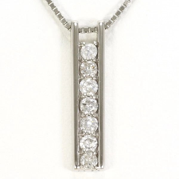 JEWELRY 14K WHITE GOLD NECKLACE DIAMOND: Jewelry 14K White gold Necklace Diamond Brand: N/A Type: Necklace Material: K14 White gold Main Stone/Creation Natural Color: White gold Size: Top:Length height: 19mm width:5mm(Top and chain