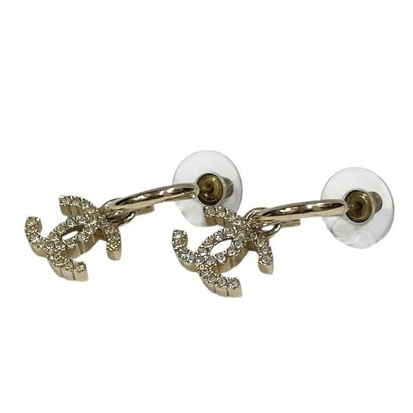 CHANEL COCO MARK RHINESTONE EARRINGS - 2