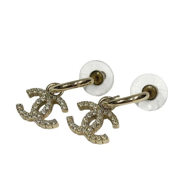 CHANEL COCO MARK RHINESTONE EARRINGS - 6