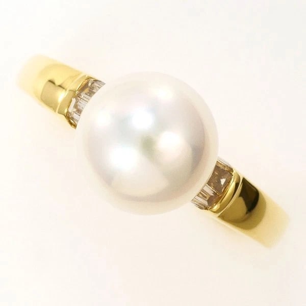 18K YELLOW GOLD RING SIZE PEARL DIAMOND: 18K Yellow gold ring size Pearl Diamond Brand: N/A Type: Ring Material: 18K Yellow Gold Main Stone/Creation Natural Color: Yellow Gold Size: 4.5-5 US size Accessories: None Accessories