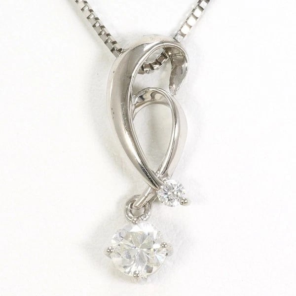 18K WHITE GOLD NECKLACE DIAMOND: 18K White gold Necklace Diamond Brand: N/A Type: Necklace Material: K18 White gold Main Stone/Creation Natural Color: White gold Size: Top:Length height: 23mm width:6mm(Top and chain