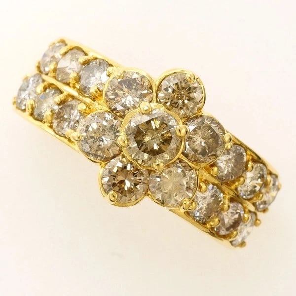 18K YELLOW GOLD RING BROWNDIAMOND (1 of 5)