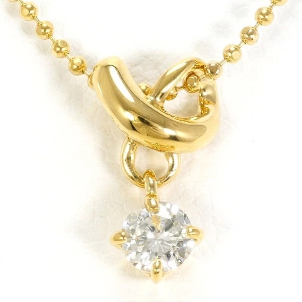JEWELRY 18K YELLOW GOLD NECKLACE DIAMOND: Jewelry 18K Yellow gold Necklace Diamond Brand: N/A Type: Necklace Material: K18 Yellow gold Main Stone/Creation Natural Color: Yellow gold Size: Top:Length height: 10mm width:6mm(Top and chain re