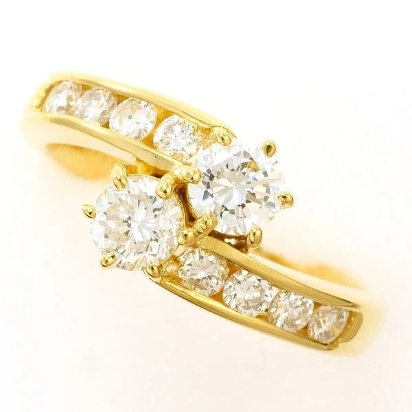 18K YELLOW GOLD RING DIAMOND (1 of 4)
