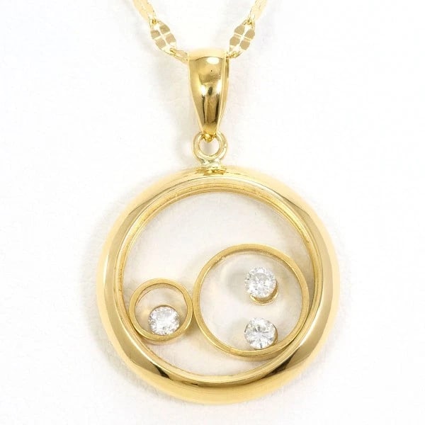 18K YELLOW GOLD NECKLACE DIAMOND: 18K Yellow gold Necklace Diamond Brand: N/A Type: Necklace Material: K18 Yellow gold Main Stone/Creation Natural Color: Yellow gold Size: Top:Length height: 25mm width:17mm(Top and chain