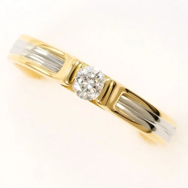 PLATINUM 900 18K YELLOW GOLD RING DIAMOND: Platinum 900 18K Yellow gold ring Diamond Brand: N/A Type: Ring Material: Platinum PT900 K18 Yellow gold Main Stone/Creation Natural Color: none Size: 4 US size Accessories: None Accessori