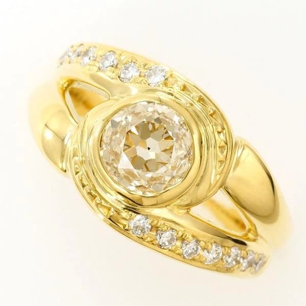 18K YELLOW GOLD RING BROWNDIAMOND DIAMOND (1 of 4)