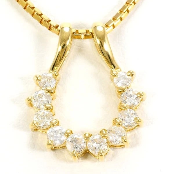 JEWELRY 18K YELLOW GOLD NECKLACE DIAMOND: Jewelry 18K Yellow gold Necklace Diamond Brand: N/A Type: Necklace Material: K18 Yellow gold Main Stone/Creation Natural Color: Yellow gold Size: Top:Length height: 17mm width:14mm(Top and