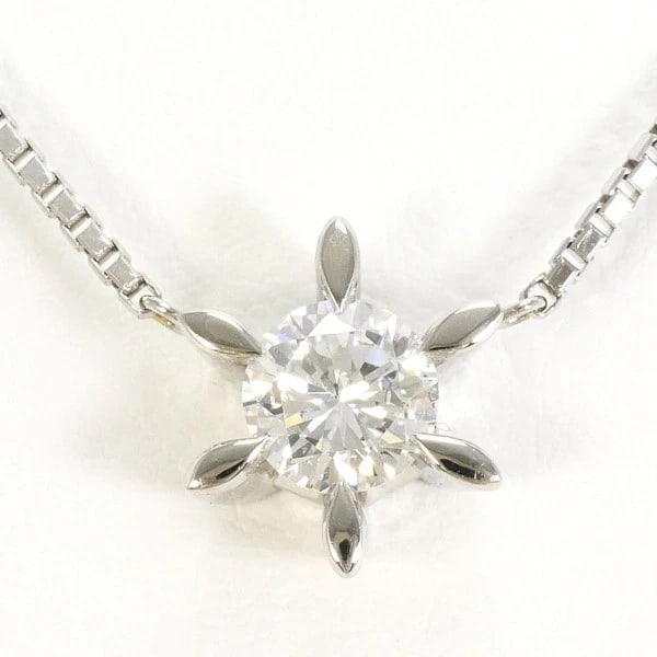 PLATINUM 900 850 NECKLACE DIAMOND: Platinum 900 850 Necklace Diamond Brand: N/A Type: Necklace Material: Top:Platinum PT900 Chain:Platinum PT850 Main Stone/Creation Natural Color: Platinum Size: Top:Length height: 10mm
