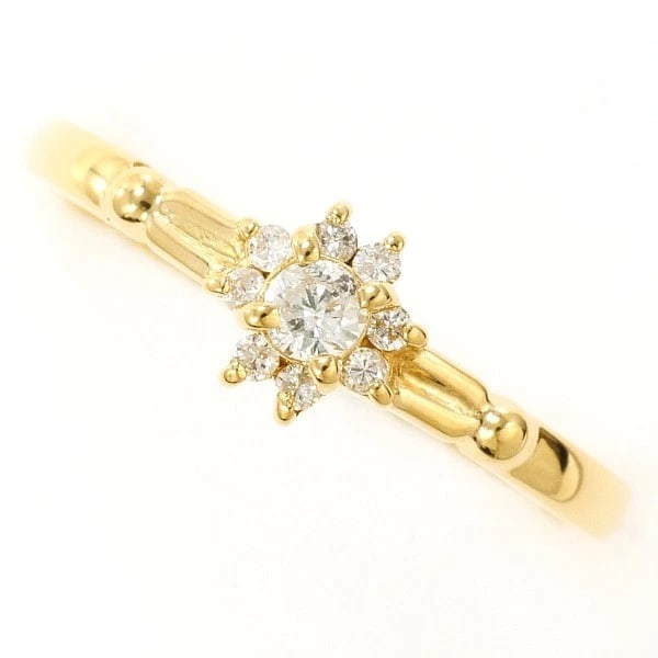 18K YELLOW GOLD RING DIAMOND (1 of 3)