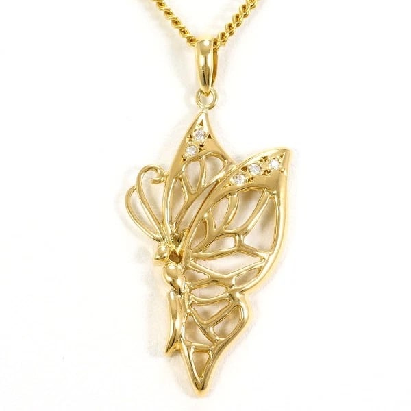 JEWELRY 18K YELLOW GOLD NECKLACE DIAMOND: Jewelry 18K Yellow gold Necklace Diamond Brand: N/A Type: Necklace Material: K18 Yellow gold Main Stone/Creation Natural Color: Yellow gold Size: Top:Length height: 33mm width:15mm(Top and