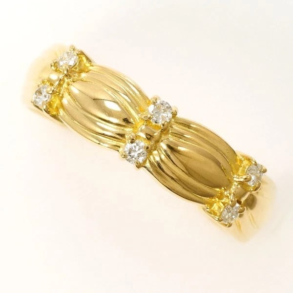 18K YELLOW GOLD RING DIAMOND: 18K Yellow gold ring Diamond Brand: N/A Type: Ring Material: 18K Yellow Gold Main Stone/Creation Natural Color: Yellow Gold Size: 5.5 US size Accessories: None Accessories Notice: When