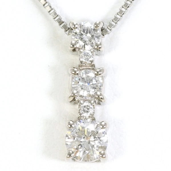 PLATINUM 900 850 NECKLACE DIAMOND: Platinum 900 850 Necklace Diamond Brand: N/A Type: Necklace Material: Top:Platinum PT900 Chain:Platinum PT850 Main Stone/Creation Natural Color: Platinum Size: Top:Length height: 14mm