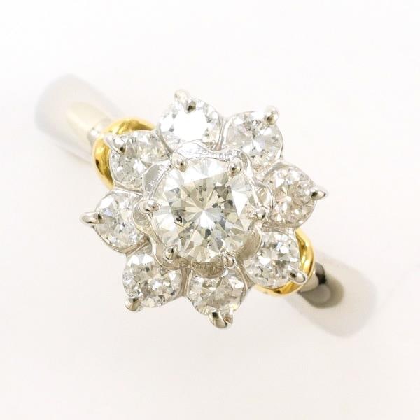 PLATINUM 900 18K YELLOW GOLD RING DIAMOND: Platinum 900 18K Yellow gold ring Diamond Brand: N/A Type: Ring Material: Platinum PT900 K18 Yellow gold Color: Yellow gold Size: 6 US size Accessories: None Accessories Notice: When