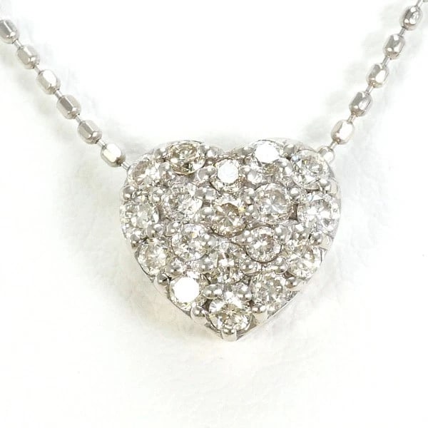 JEWELRY 18K WHITE GOLD NECKLACE DIAMOND: Jewelry 18K White gold Necklace Diamond Brand: N/A Type: Necklace Material: K18 White gold Main Stone/Creation Natural Color: White gold Size: Top:Length height: 8mm width:9mm, Chain:Length