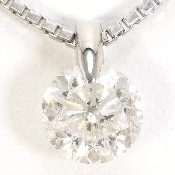 PLATINUM 900 850 NECKLACE DIAMOND: Platinum 900 850 Necklace Diamond Brand: N/A Type: Necklace Material: Top:Platinum PT900 Chain:Platinum PT850 Main Stone/Creation Natural Color: Platinum Size: Top:Length height: 9mm