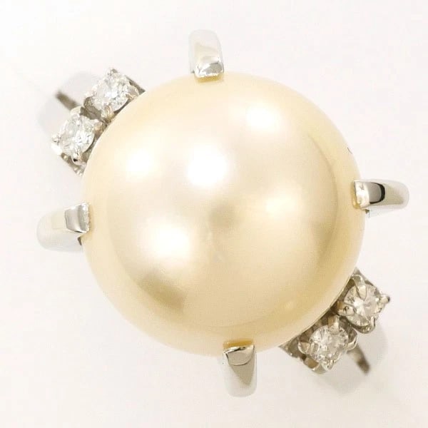 PLATINUM 900 RING SOUTH SEA PEARL DIAMOND: Platinum 900 ring South Sea Pearl Diamond Brand: N/A Type: Ring Material: Platinum PT900 Color: Platinum Size: 5.5 US size Accessories: None Accessories Notice: When purchasing pre-owned