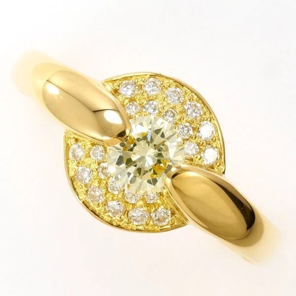 18K YELLOW GOLD RING DIAMOND: 18K Yellow gold ring Diamond Brand: N/A Type: Ring Material: 18K Yellow Gold Main Stone/Creation Natural Color: Yellow Gold Size: 6 US size Accessories: None Accessories Notice: When