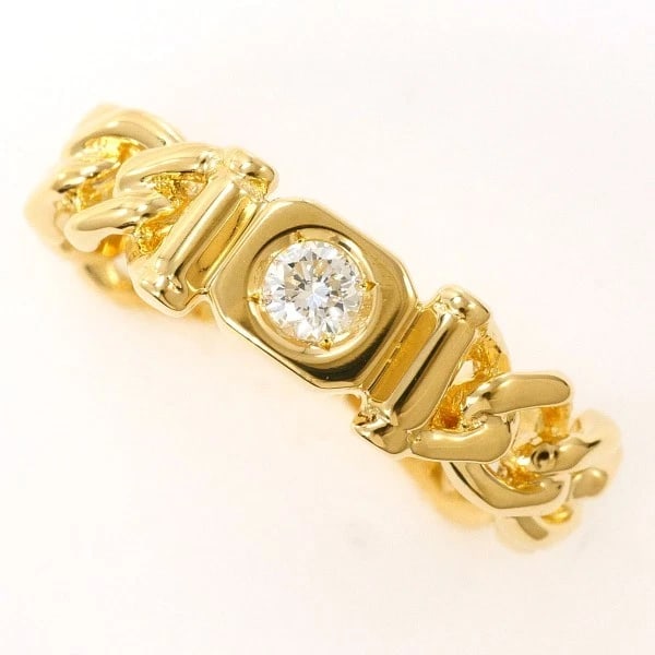 18K YELLOW GOLD RING DIAMOND: 18K Yellow gold ring Diamond Brand: N/A Type: Ring Material: K18 Yellow gold Main Stone/Creation Natural Color: Yellow gold Size: 5.5 US Accessories: None Accessories Notice: When purchasing