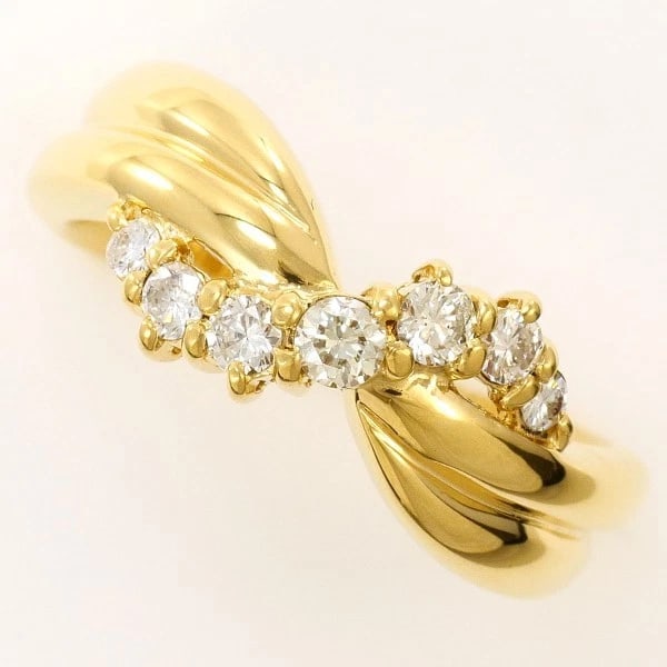 18K YELLOW GOLD RING DIAMOND: 18K Yellow gold ring Diamond Brand: N/A Type: Ring Material: 18K Yellow Gold Main Stone/Creation Natural Color: Yellow Gold Size: 5 US size Accessories: None Accessories Notice: When