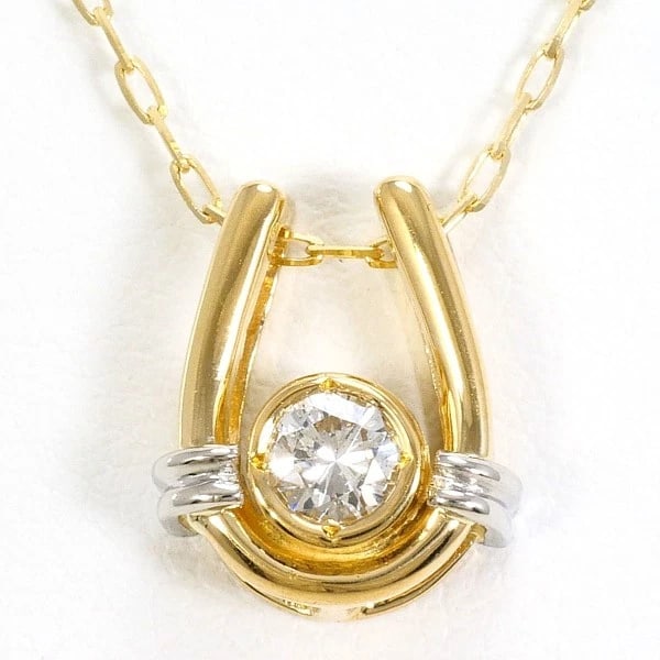 PLATINUM 900 18K YELLOW GOLD NECKLACE DIAMOND: Platinum 900 18K Yellow gold Necklace Diamond Brand: N/A Type: Necklace Material: Platinum PT900 K18 Yellow gold Main Stone/Creation Natural Color: Platinum,Yellow gold Size: Top:Length height: 10